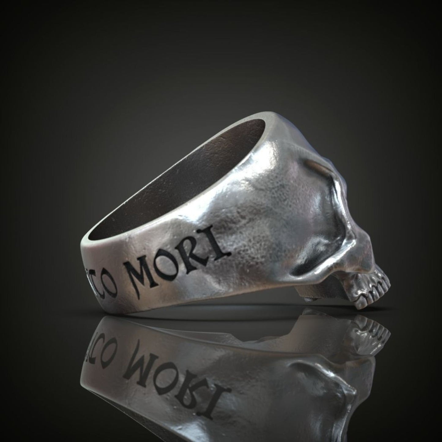 Memento Mori Skull Ring, Men 3d Ring, Unique Skull Ring, Gothic Ring, Biker Jewelry, Men's Silver Ring, Cool Ring, Memento Mori Jewelry