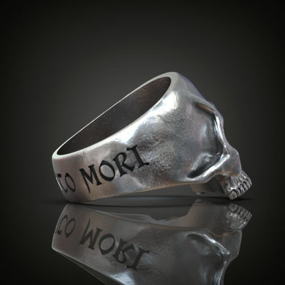 Memento Mori Skull Ring, Men 3d Ring, Unique Skull Ring, Gothic Ring, Biker Jewelry, Men's Silver Ring, Cool Ring, Memento Mori Jewelry