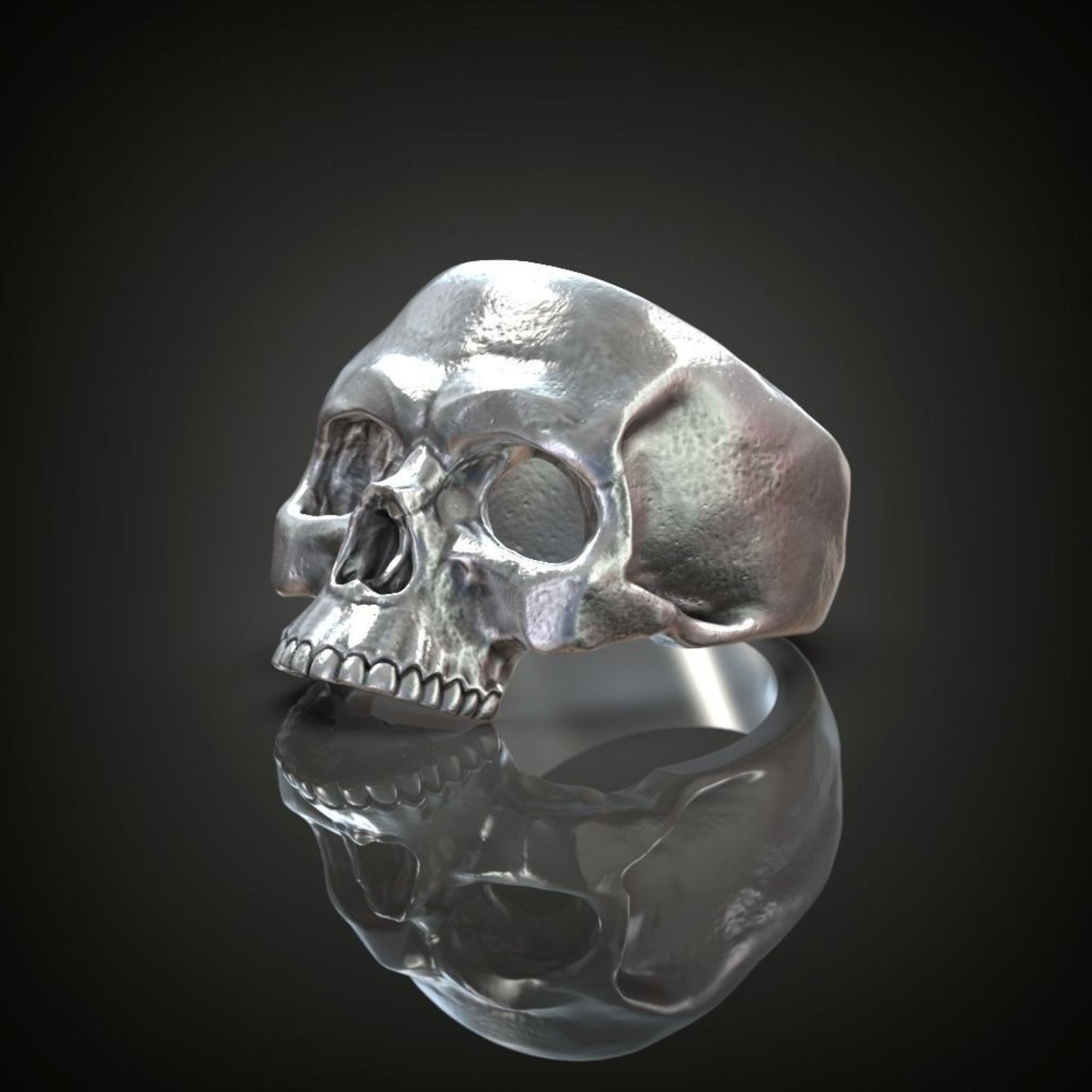 Memento Mori Skull Ring, Men 3d Ring, Unique Skull Ring, Gothic Ring, Biker Jewelry, Men's Silver Ring, Cool Ring, Memento Mori Jewelry