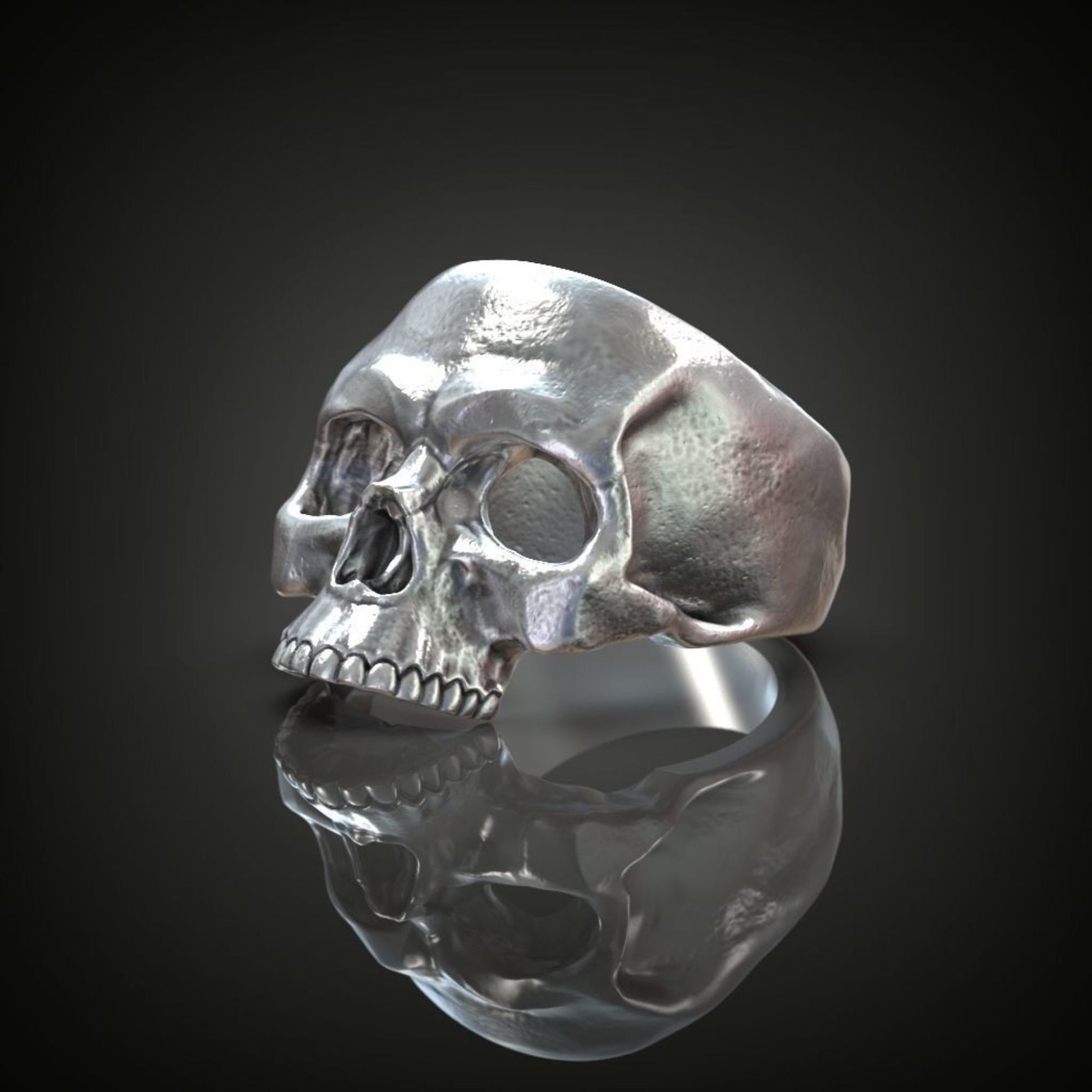 Memento Mori Skull Ring, Men 3d Ring, Unique Skull Ring, Gothic Ring, Biker Jewelry, Men's Silver Ring, Cool Ring, Memento Mori Jewelry