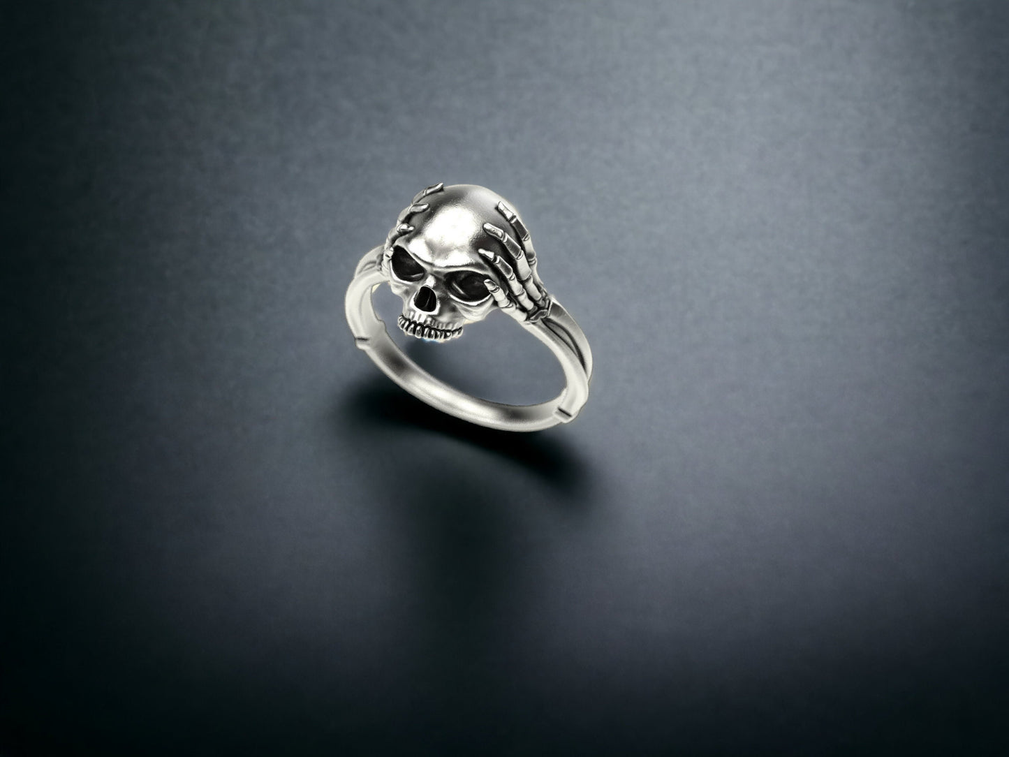 Sterling Silver Skull Ring, Gothic Jewelry, Skeleton Head Ring, Unique Mens Ring, Punk Jewelry, Handmade Men Ring, Cool Skull Ring