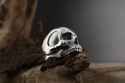 Gold Plated Anatomical Skull: Gothic Skull Ring, Skeleton Head Ring, Punk Jewelry, Skull Head Jewelry