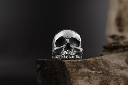 Gold Plated Anatomical Skull: Gothic Skull Ring, Skeleton Head Ring, Punk Jewelry, Skull Head Jewelry