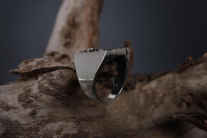 Skull And Axe Gothic Men Ring, Handmade Signet Ring, Men Biker Ring, Death Skull Ring For Men, Punk Jewelry, Unique Fantasy Ring For Men