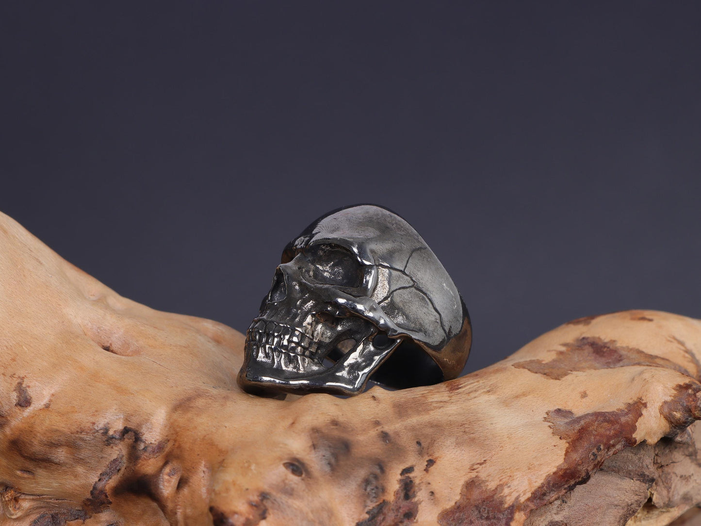 3d Skull Head Ring, Skull Head With Teeth Ring, Large Skull Ring, Skull Jewelry, Gothic Ring For Men, Bikers Jewelry, Silver Handmade Ring